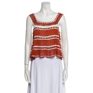 MYBEACHYSIDE Striped Square Neck Crop Top - Trendy